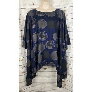 Kedem Sasson Kloss Shirt Tunic Blue NEW Size 2 W414 Lagenlook Oversized